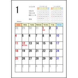 2026年 カレンダー101 LibreOffice